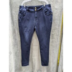 City Chic Asha High Rise Skinny Jeans Womens 18R Dark Wash Stretch Modern Casual